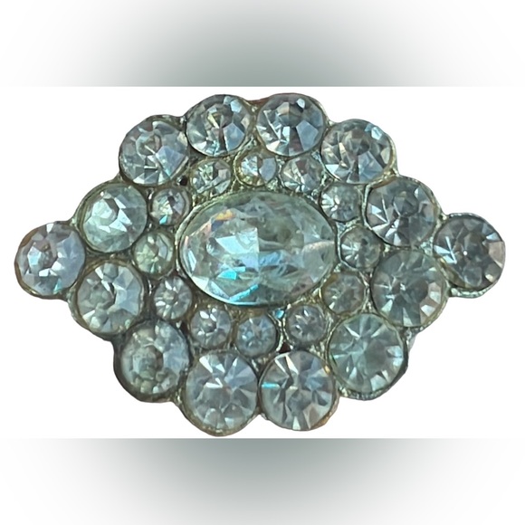 Large Antique Rhinestone Brooch 1930s Pot Metal Diamanté Paste Rhinestone - Picture 6 of 10